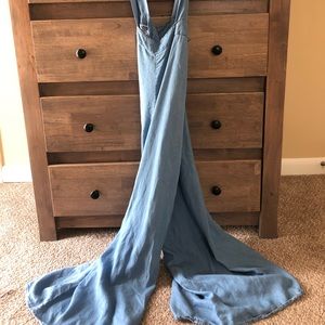 Long high waisted overalls